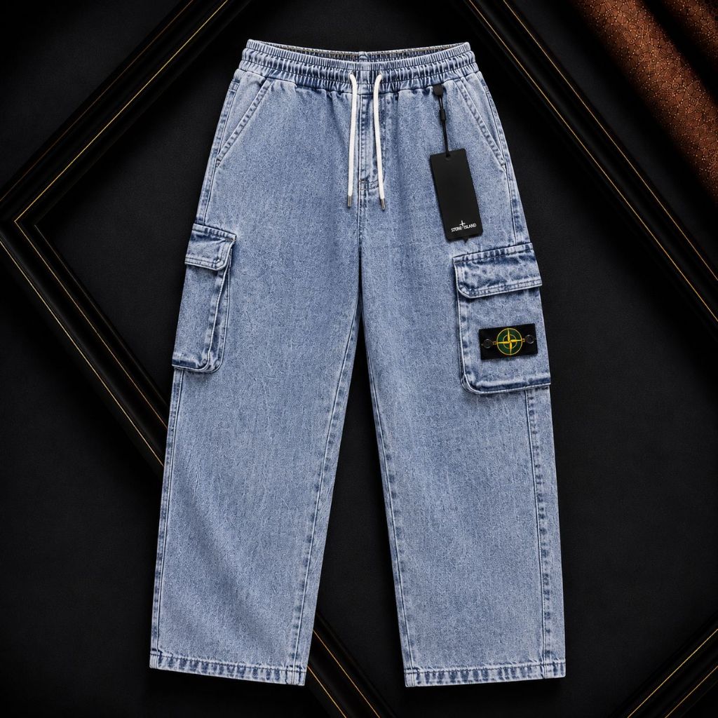 Celana jeans panjang cargo unisex full tag bordir stone island celana stone island chartpants