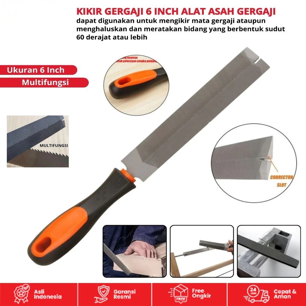 KIKIR GERGAJI Trapezium 6 inch kikir besi 6" gergaji kompas gorok gergaji kayu manual