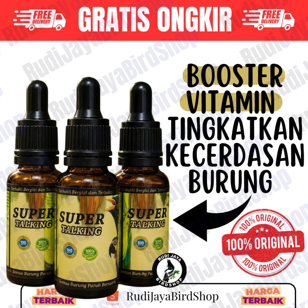 SUPER TALKING VITAMIN OTAK PENAMBAH KECERDASAN BURUNG BEO NURI KAKATUA PINTAR BICARA MENIRU SUARA