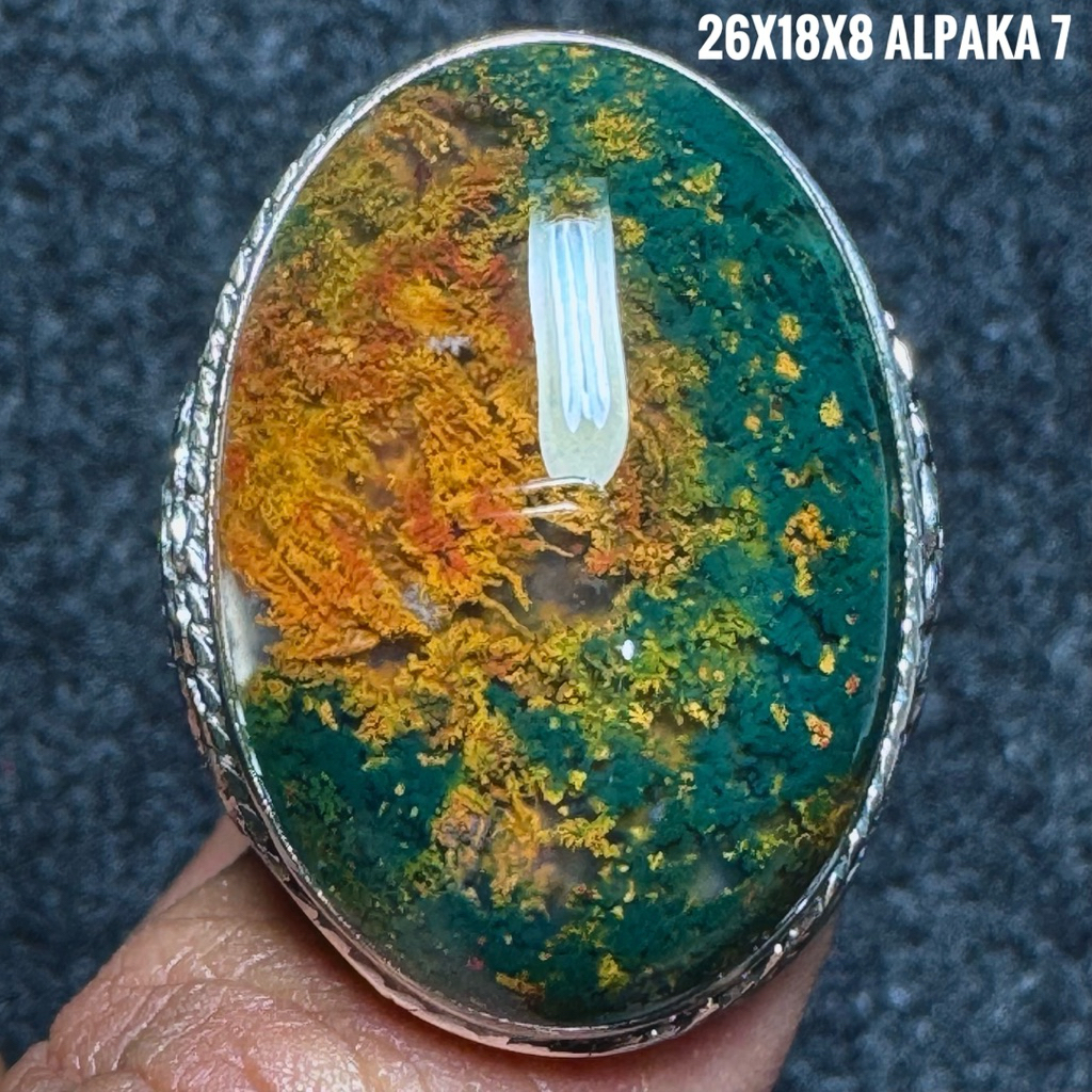 Cincin Batu Akik Natural Garut Ijo (Asli Alam)