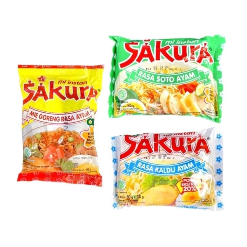 Mie Sakura Instan - Sakura Goreng, Sakura Soto, Sakura Kaldu - 1 Pcs