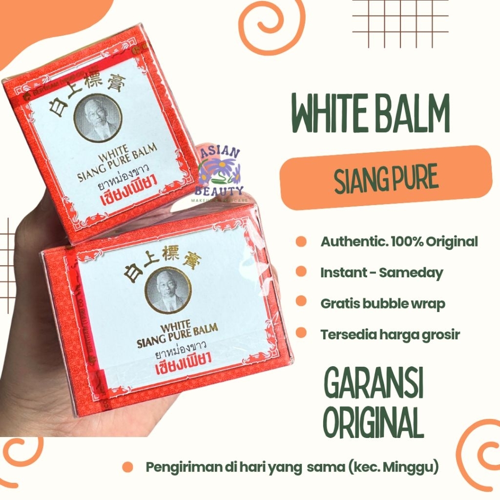 [100% ORI] Balm Siangpure white balm siang pure formula 1 balsem minyak angin eucalyptus menthol aro