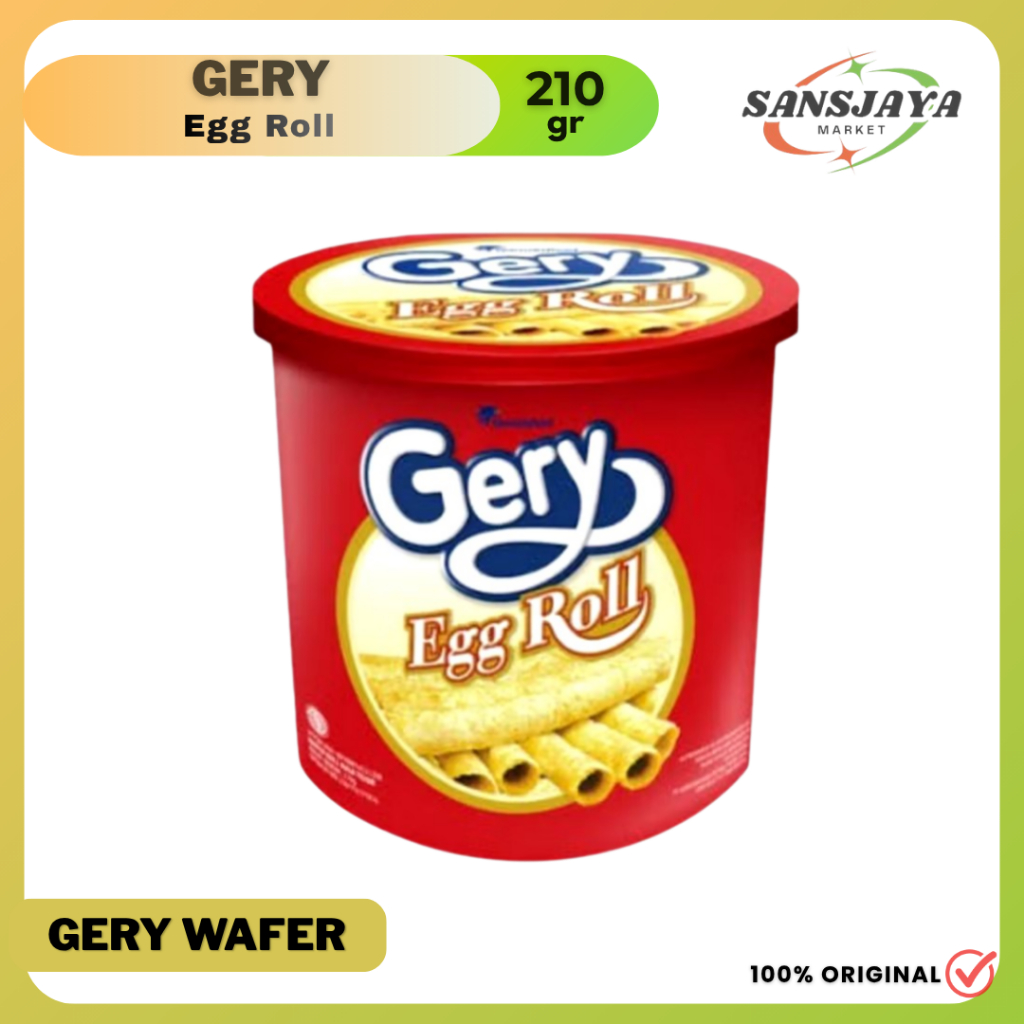 Gery Egg Roll 210gr Wafer Kaleng Rasa Cream