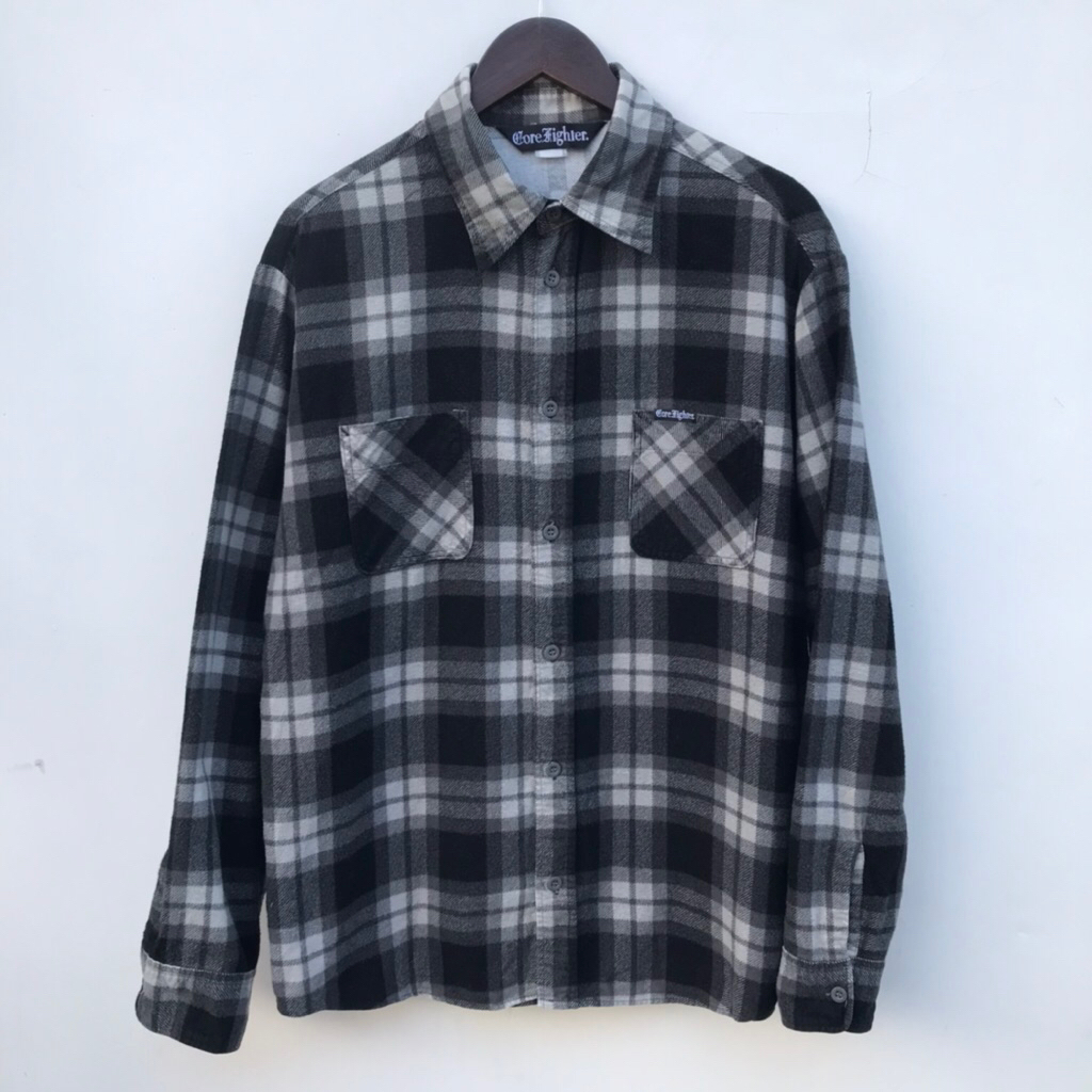 Kemeja Veterano by Core Fighter Y2k Flannel Shirt sz XL