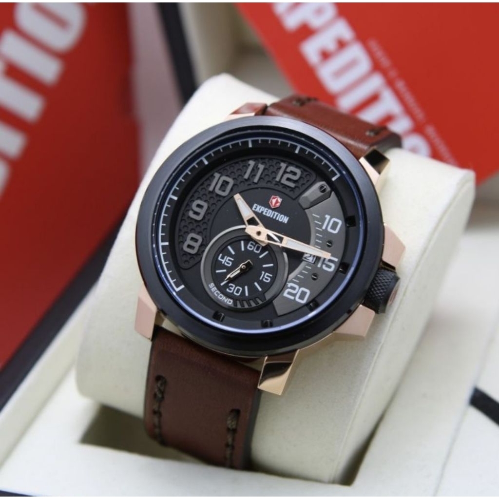 Jam tangan pria Expedition E 6821 / E 6825 Kulit Original