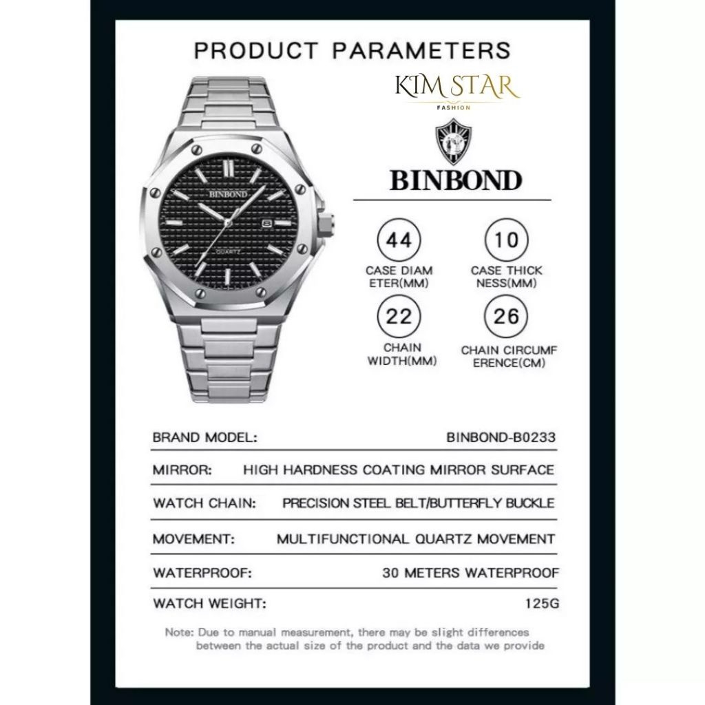 Jam Tangan BINBOND Anti Air Original Stainless Steel Keren Luxury Analog mewah