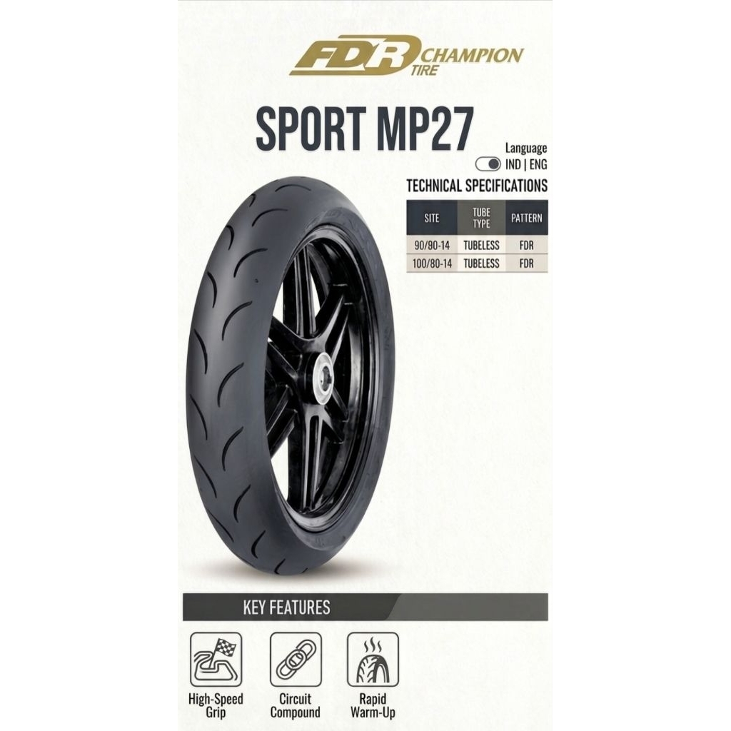 Ban Tubeless FDR Sport MP-27 Ring 14