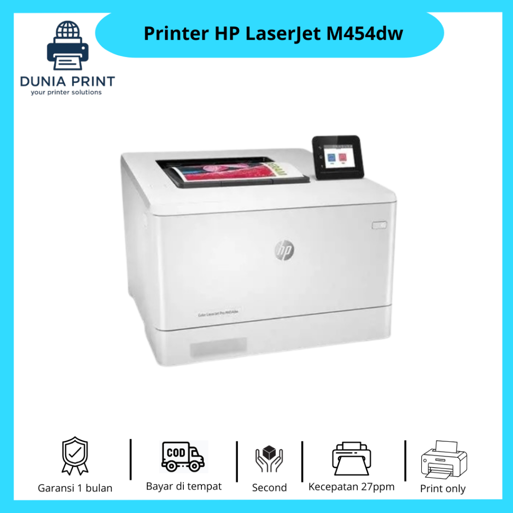 Printer Color HP LaserJet Pro M454DW Duplek otomatis bisa wifi