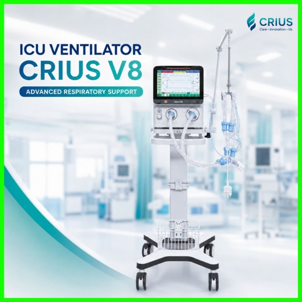 Ventilator ICU CRIUS V8 3in 1 Adult Pediatric Neonatal / Ventilator ICU Portable CRIUS V8 Touchscree