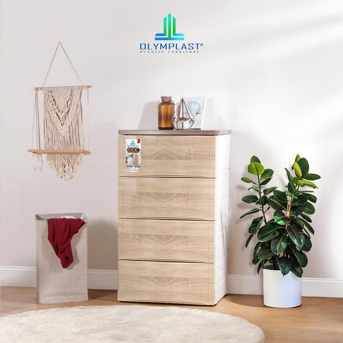 Olymplast ODC 05 M Marble Wood Lemari Laci Drawer Susun 5 Tingkat Lemari Plastik Olymplast Drawer Ca