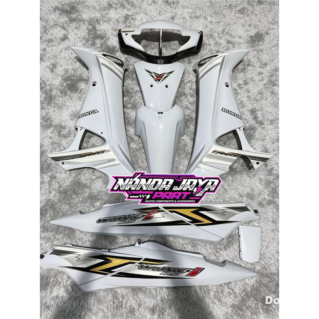 cover bodi supra x125 lama putih premium - bodi fullset supra x125 lama - kap supra x125 lama