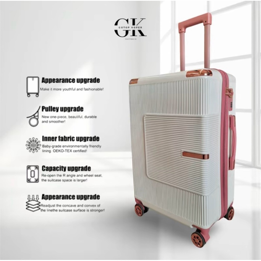 (Preloved) Koper Gotop 24 Inch Warna White Cabin