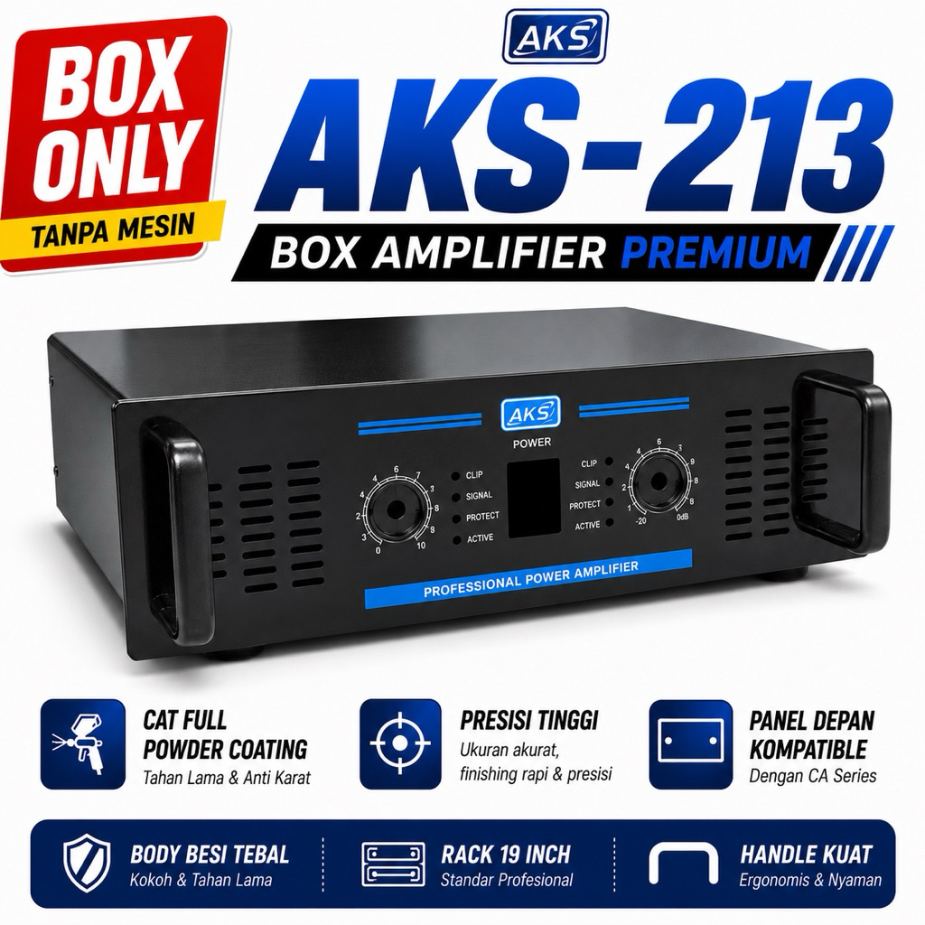 Box Power Amplifier AKS 213 - Bahan Besi Tebal