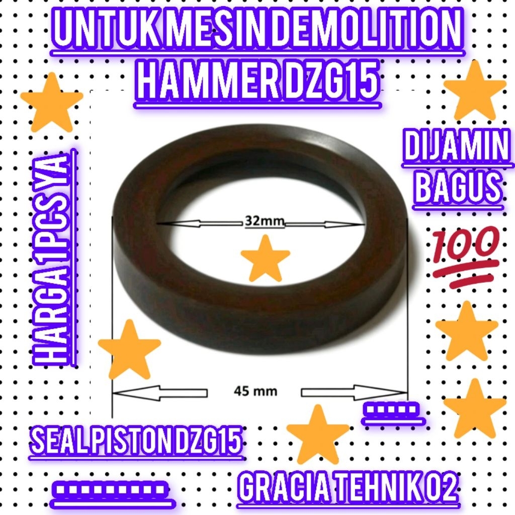 SEAL PISTIN DZG15 FOR MESIN DEMOLITION HAMMER DZG15 SEAL PISTON DZG15 PROMO
