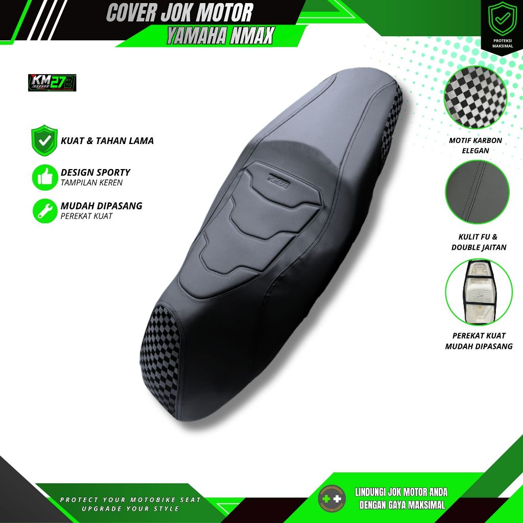 KM272 Cover Jok Motor Nmax OLD & NEW / Sarung Jok Motor Nmax  NEO & TURBO Bisa Pasang Sendiri