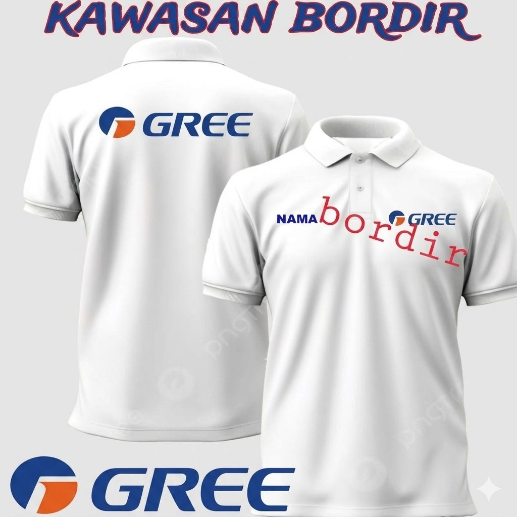 polo shirt Gree AC kaos Gree AC baju Gree AC seragam Gree AC full bordir..