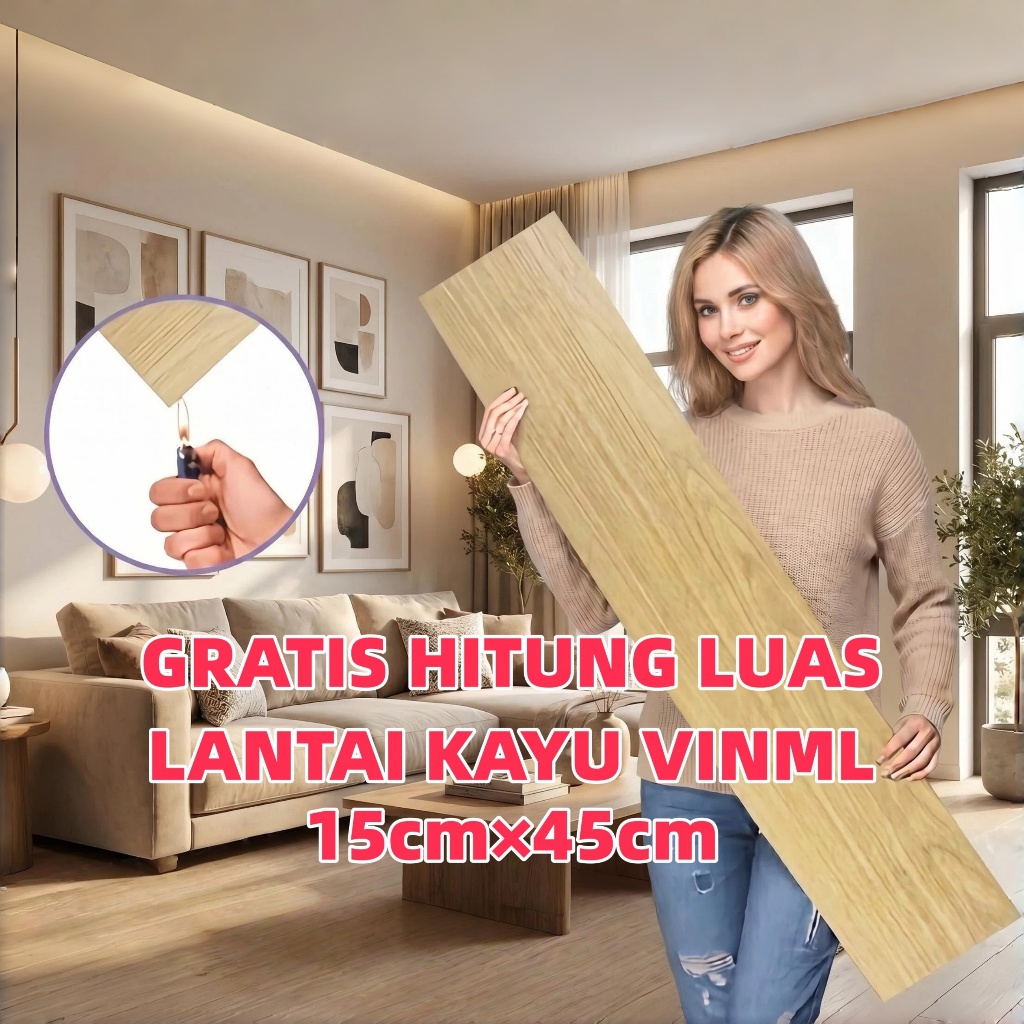 Stiker Lantai Kayu PVC Self Adhesive Vinyl Flooring Motif Parket Mudah Pasang