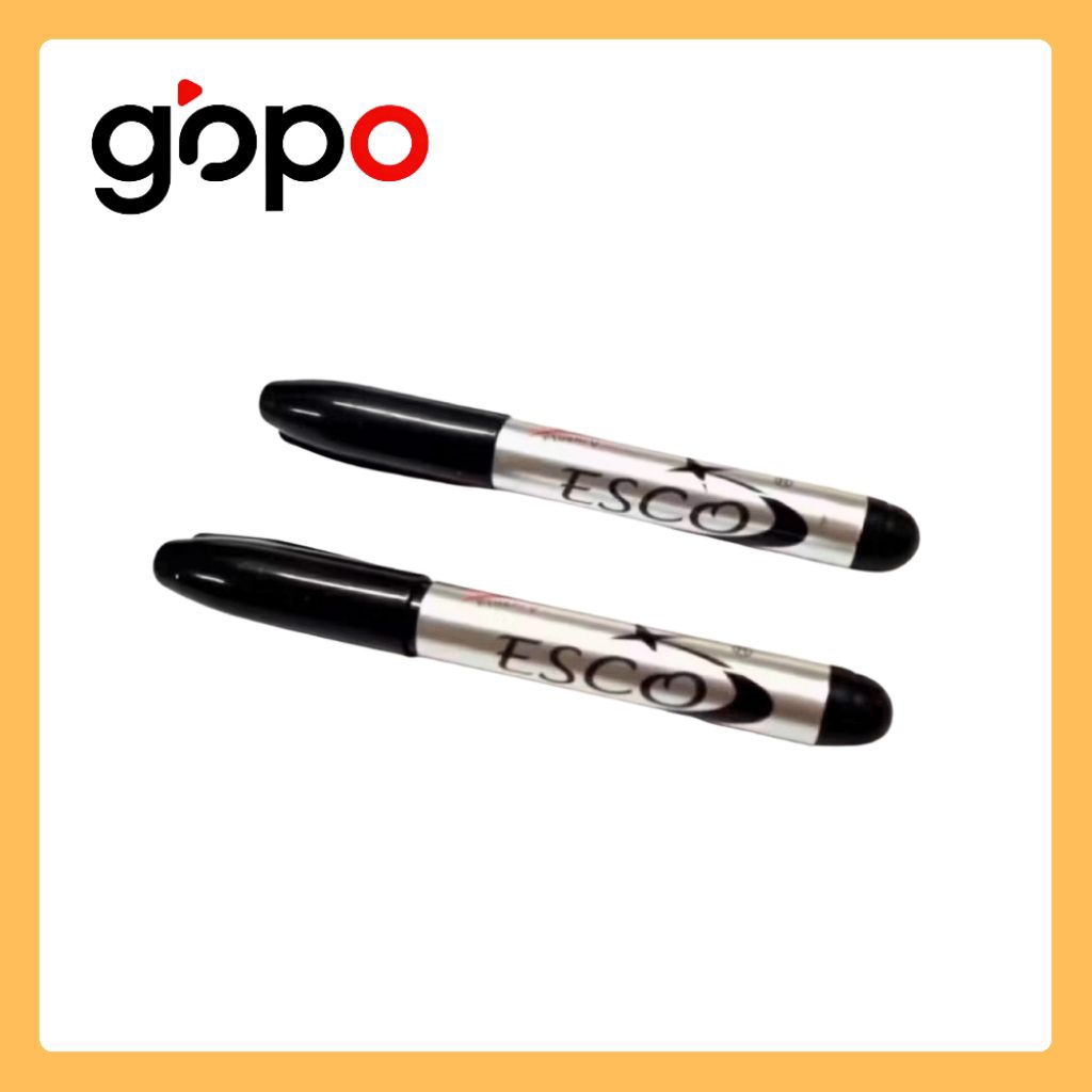 GOPO - Spidol Permanent Spidol Besar Hitam Kualitas Oke Permanen