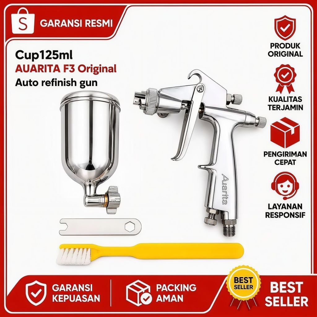 Spray Gun cat semprot Auarita f3 Original Auto refinish gun