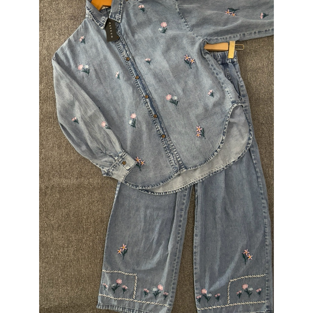 Dahlia one set jeans kulot bordir - payuuo