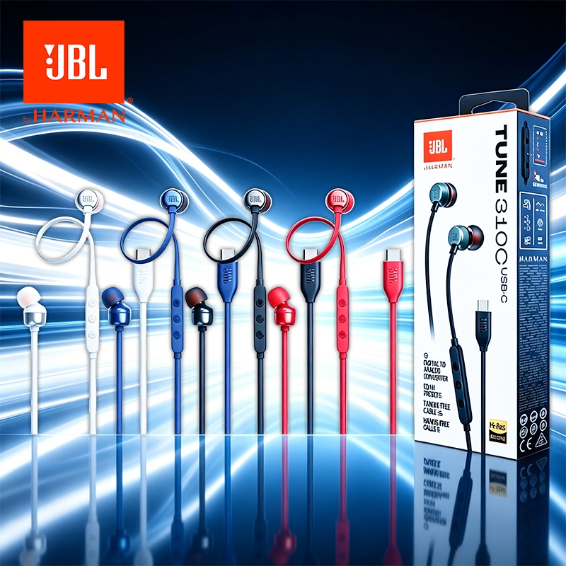 JBL Tune 310C USB Type-C Earphone Original by Harman Bass Mantap Hi-Res Audio Mic & Remote