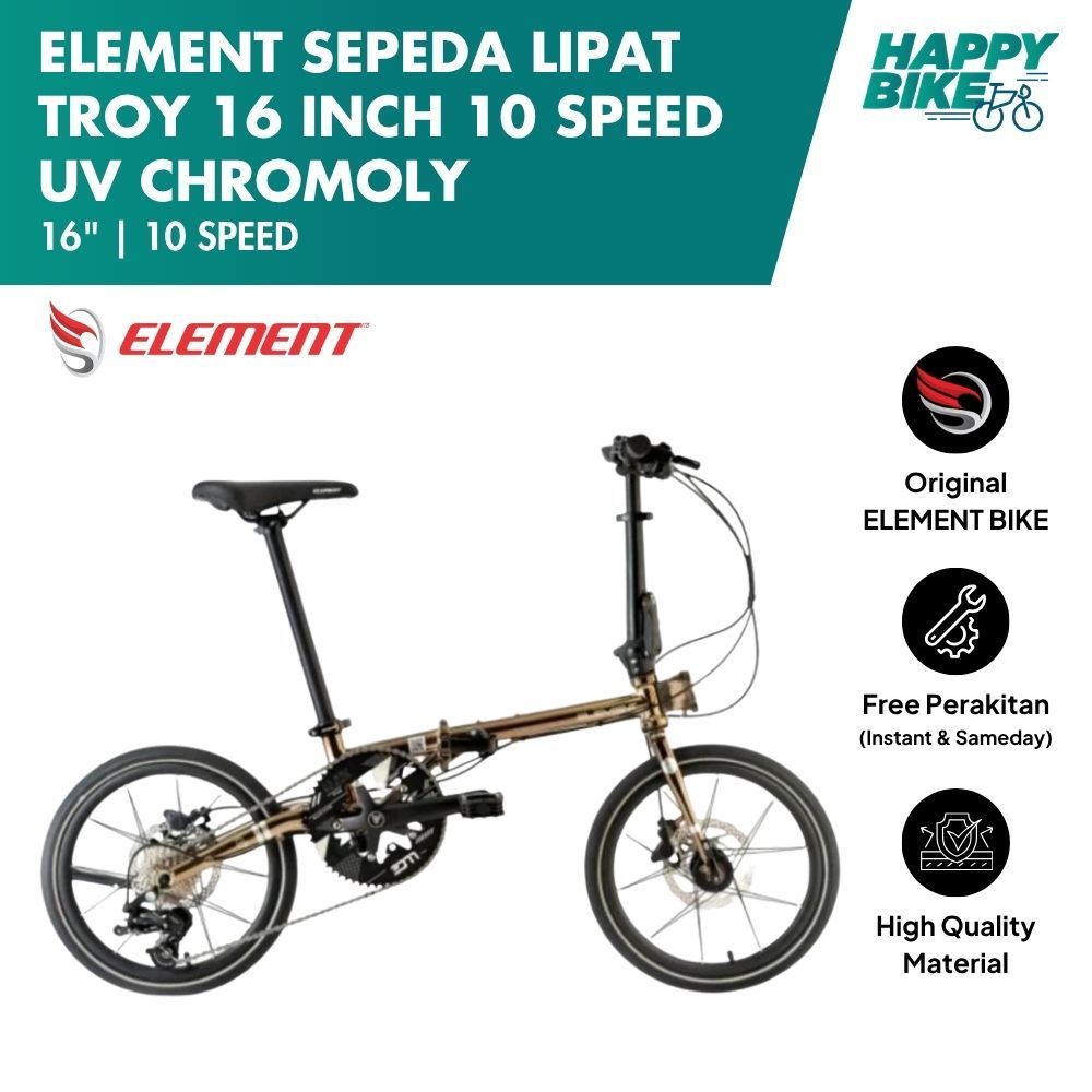 Element Sepeda Lipat Troy 16inch 10 Speed UV Chromoly Original