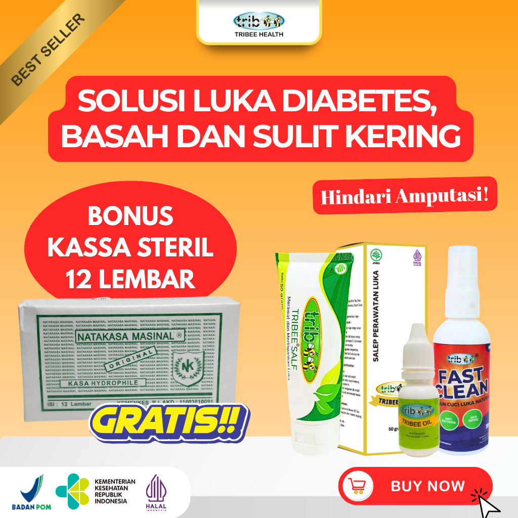 Paket Lengkap Luka Diabetes GRATIS KASSA Tribee Salf 50gr + Tribee Oil 10ml + Fast Clean | Perawatan