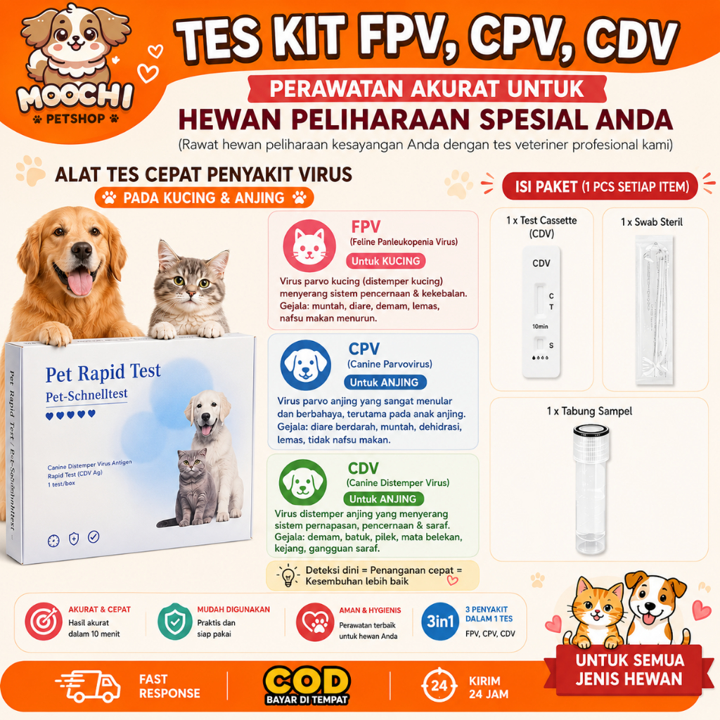 *MOOCIPETSHP*Test Kit FPV (Feline Panleukopenia Virus) - alat test virus kucing -Test Kit Canine Par
