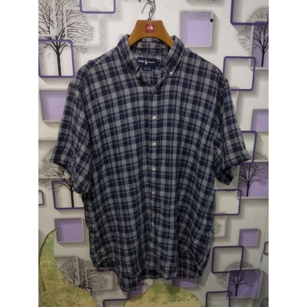 kemeja polo kuda motif kotak