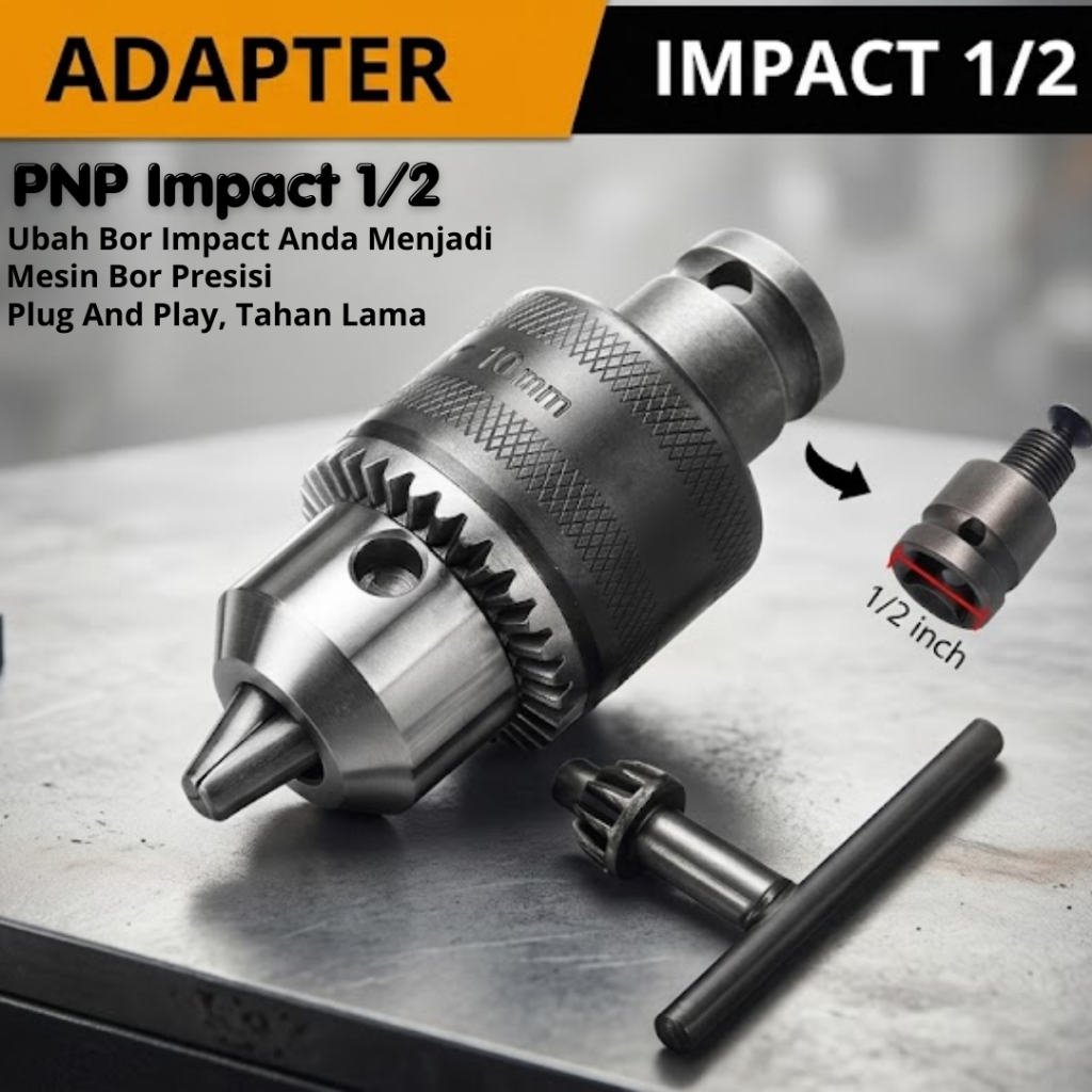 Adaptor Impact Wrench Drill Chuck 13 mm  Drill Chuck  Kepala Chuck Untuk Bor listrik Impact wrench