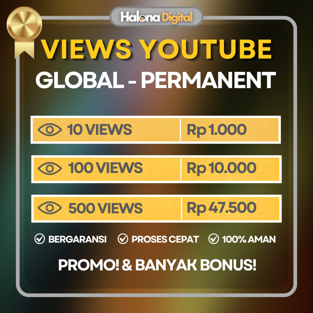 VIEW YOUTUBE PERMANEN MONETISASI - VIEWERS TERMURAH BERGARANSI