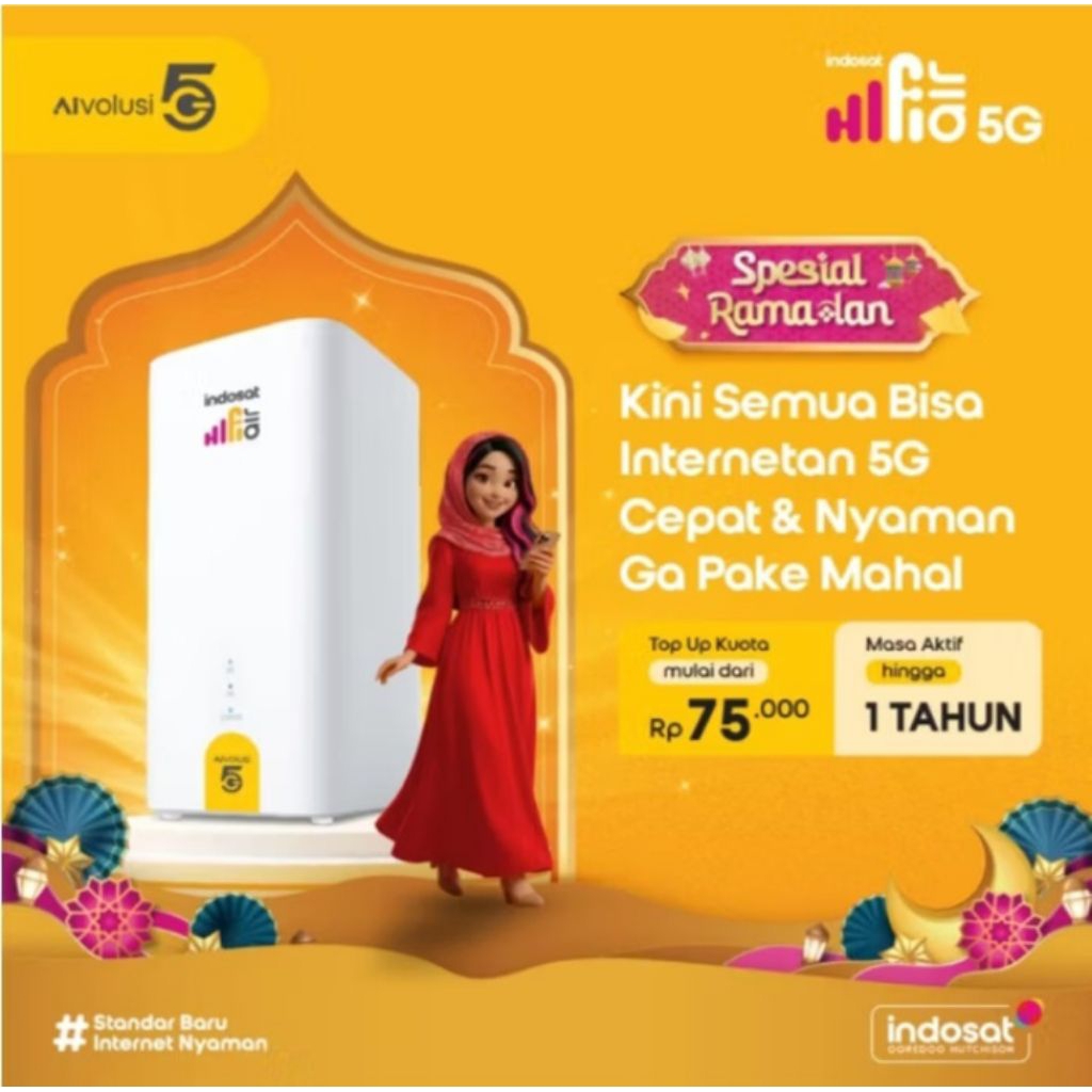 wifi portable Indosat Im3 5G,Garansi 12 mount,Bonus 200 Gb.