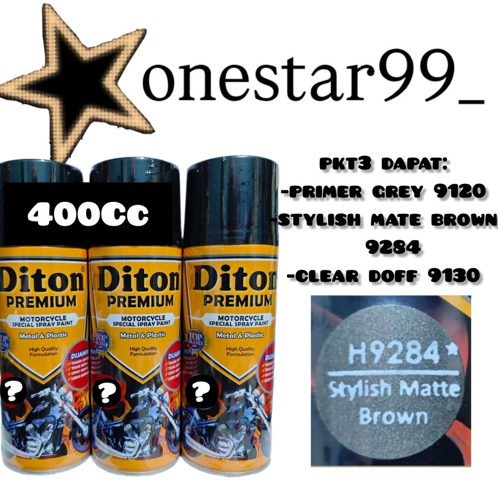 Pilok Pilox Pylox Cat Diton Premium Paket 3 Kaleng Stylish Matte Brown H 9284 Coklat Metalik Silver 