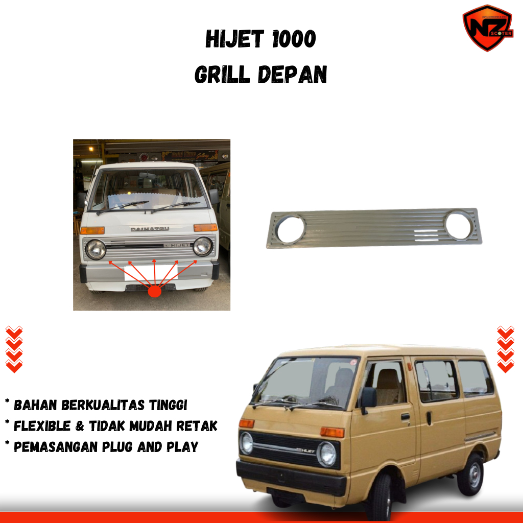 Grill Depan Hijet 1000 Original Look | Body Part Mobil Hijet 1000 Vintage