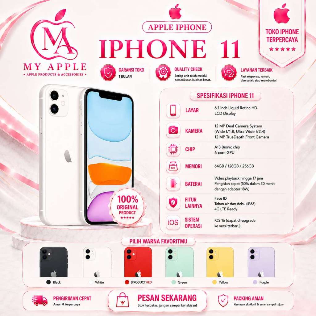 Iphone 11 Second Ori Fullset 64GB 128GB 256GB All Sim Bergaransi