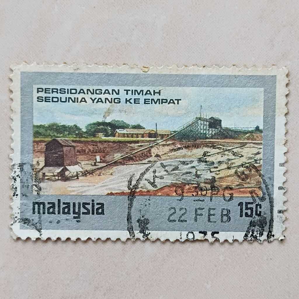 Perangko Prangko Kuno Malaysia 1974 Preparation of Tin Mine - YN3334