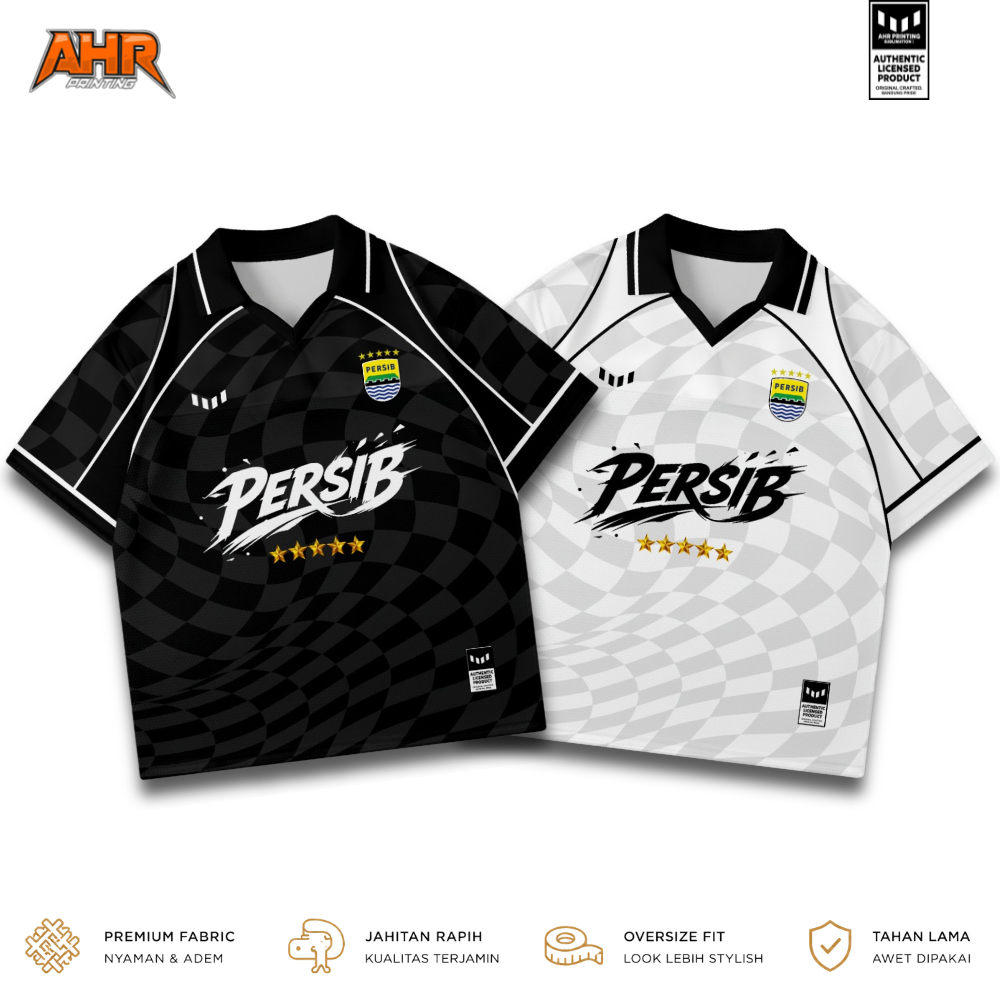 AHR Jersey Persib Bandung Oversize Retro Wavy Full Printing Sublimasi Premium Unisex | Dry-Fit | Bah