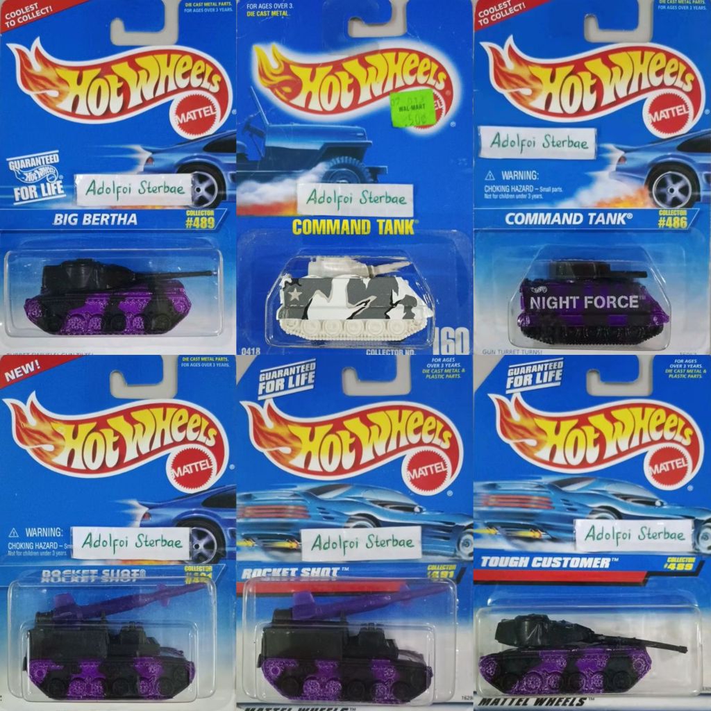 hotwheels hot wheels rocket shot big bertha tank rudal collest to collect tough customer command tan
