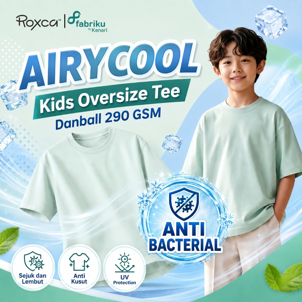 Roxca | Kaos Oversize Anak Danball Tebal 290gsm Premium Airy Cool Super Soft Tencel Unisex 1-12 Tahu