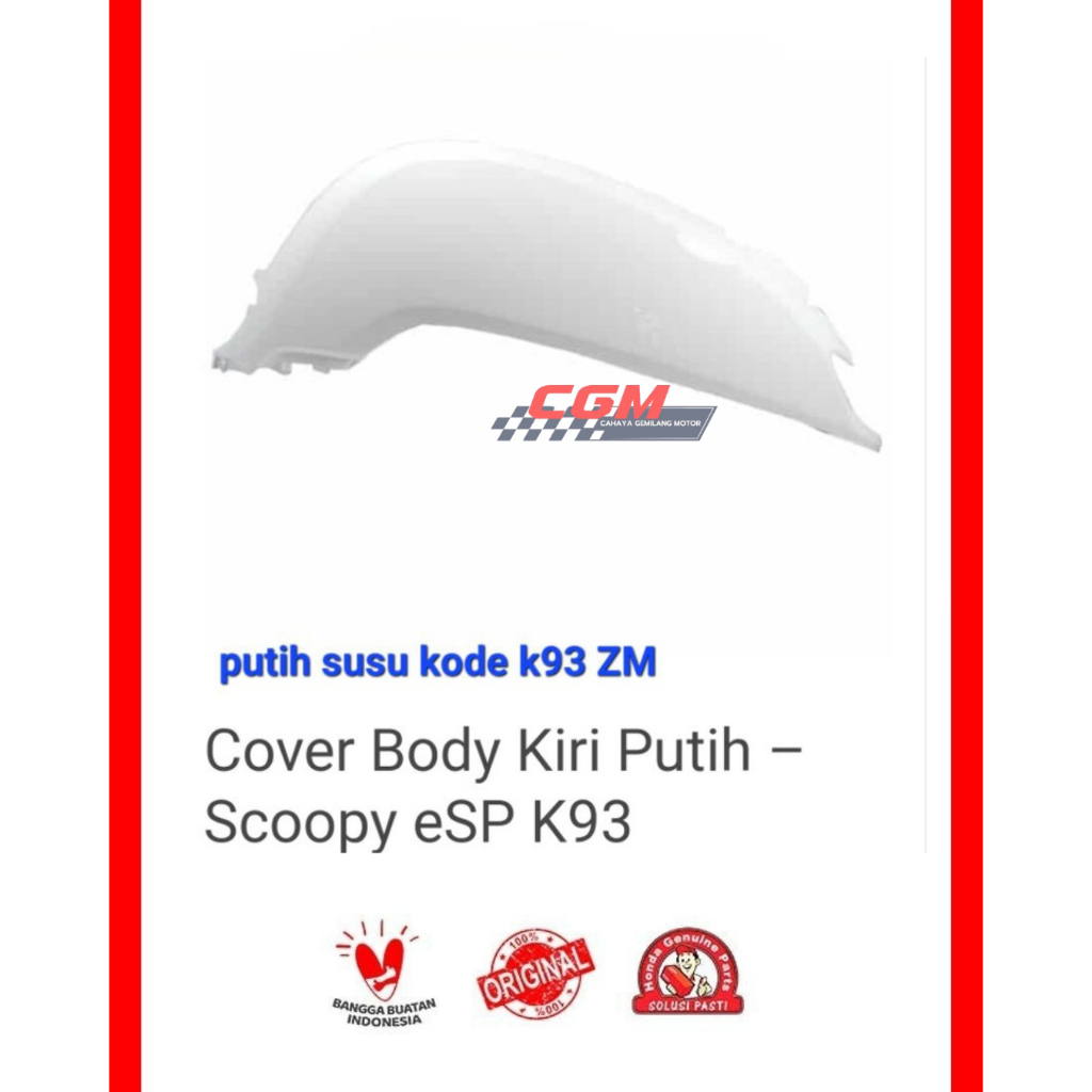 83600 K93 N00ZQ Cover Body Scoopy New Esp Putih 2017-2018 Per Pcs Asli Ahm