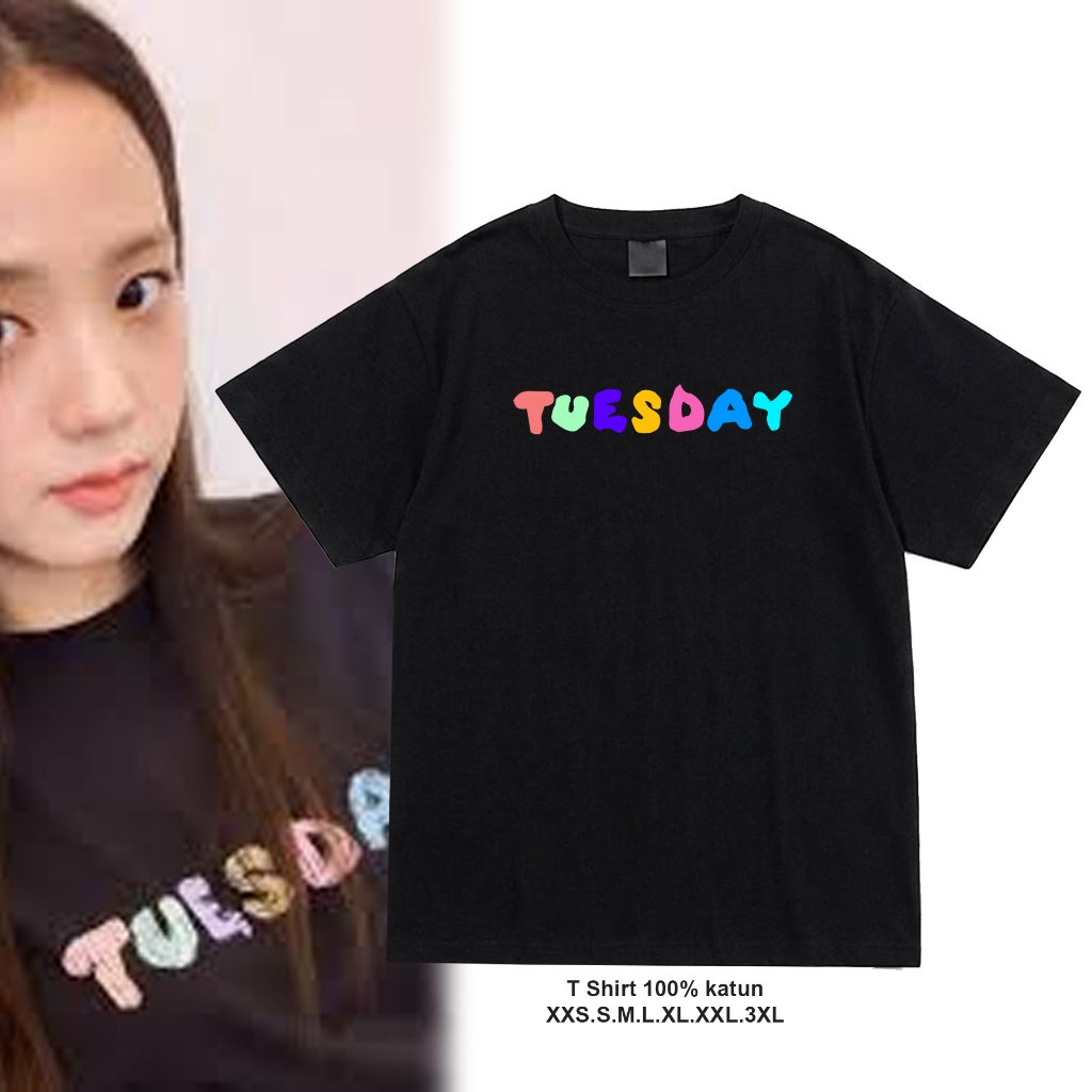 ( bisa cod ) kaos KPop Korean BLACKPINK jisoo Tuesday rainbow color