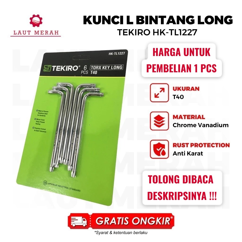 TEKIRO kunci L bintang T40 ORIGINAL