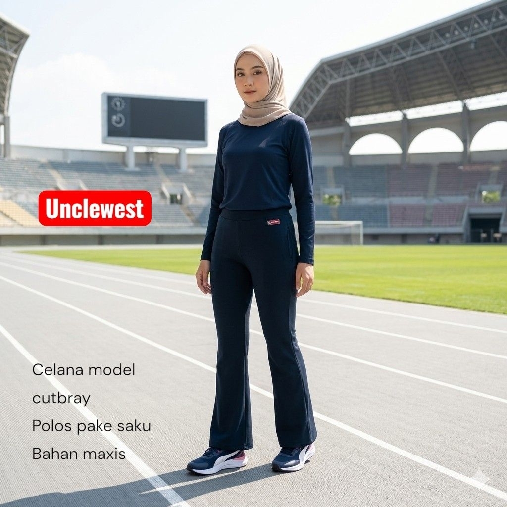 unclewest celana senam model cutbray bahan maxis