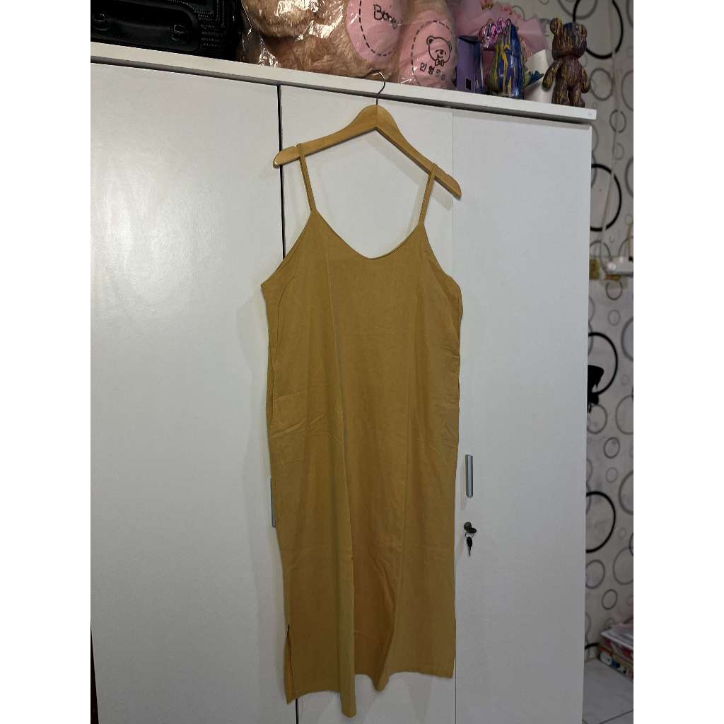Dress Tank Top Kuning Wanita