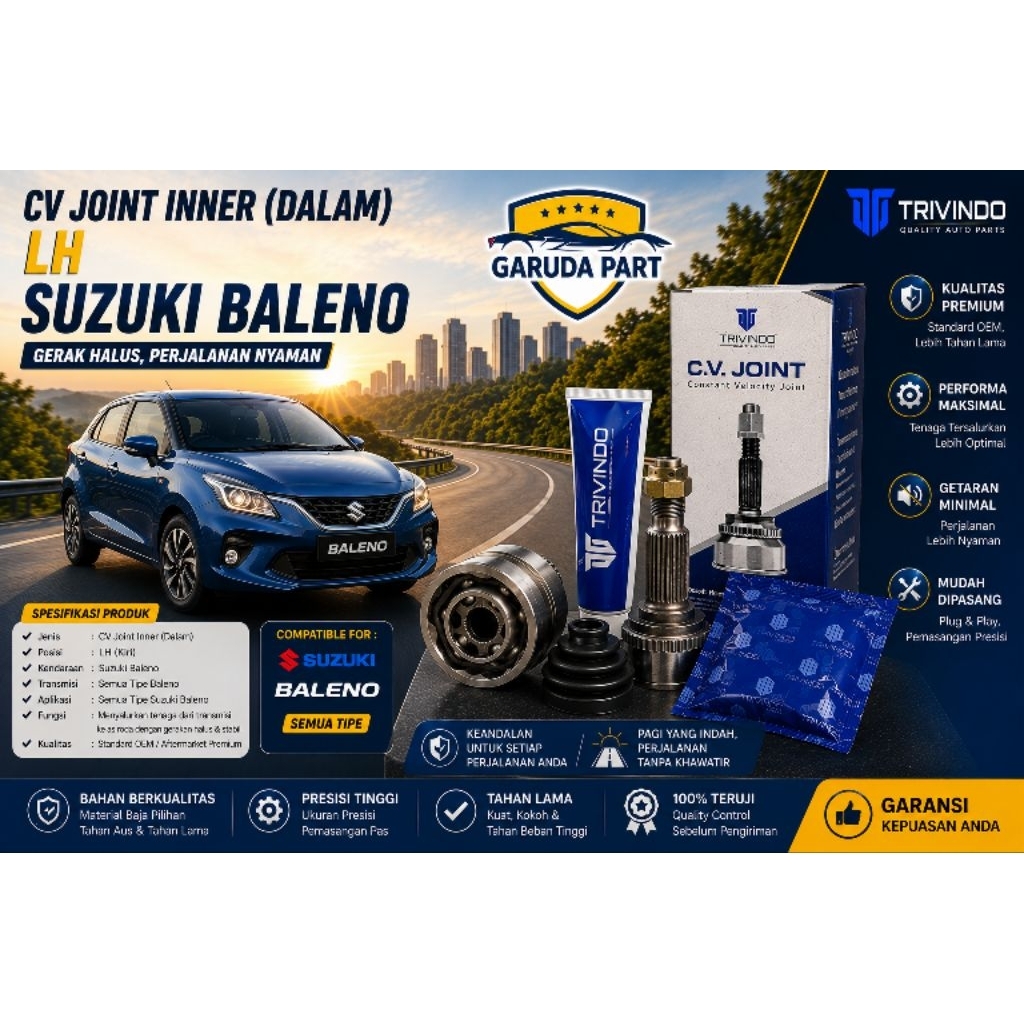 CV JOINT INNER (DALAM) LH SUZUKI BALENO