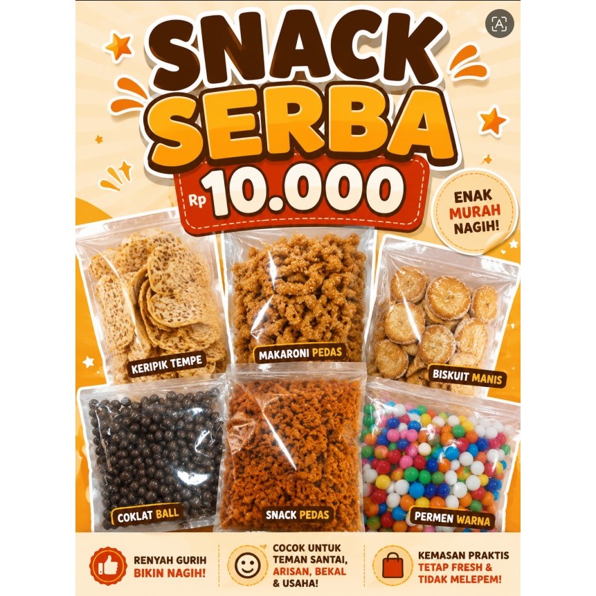SNACK SERBA 10RB / MAKANAN RINGAN GROSIR / ANEKA CEMILAN KERIPIK SERBA SEPULUH RIBU
