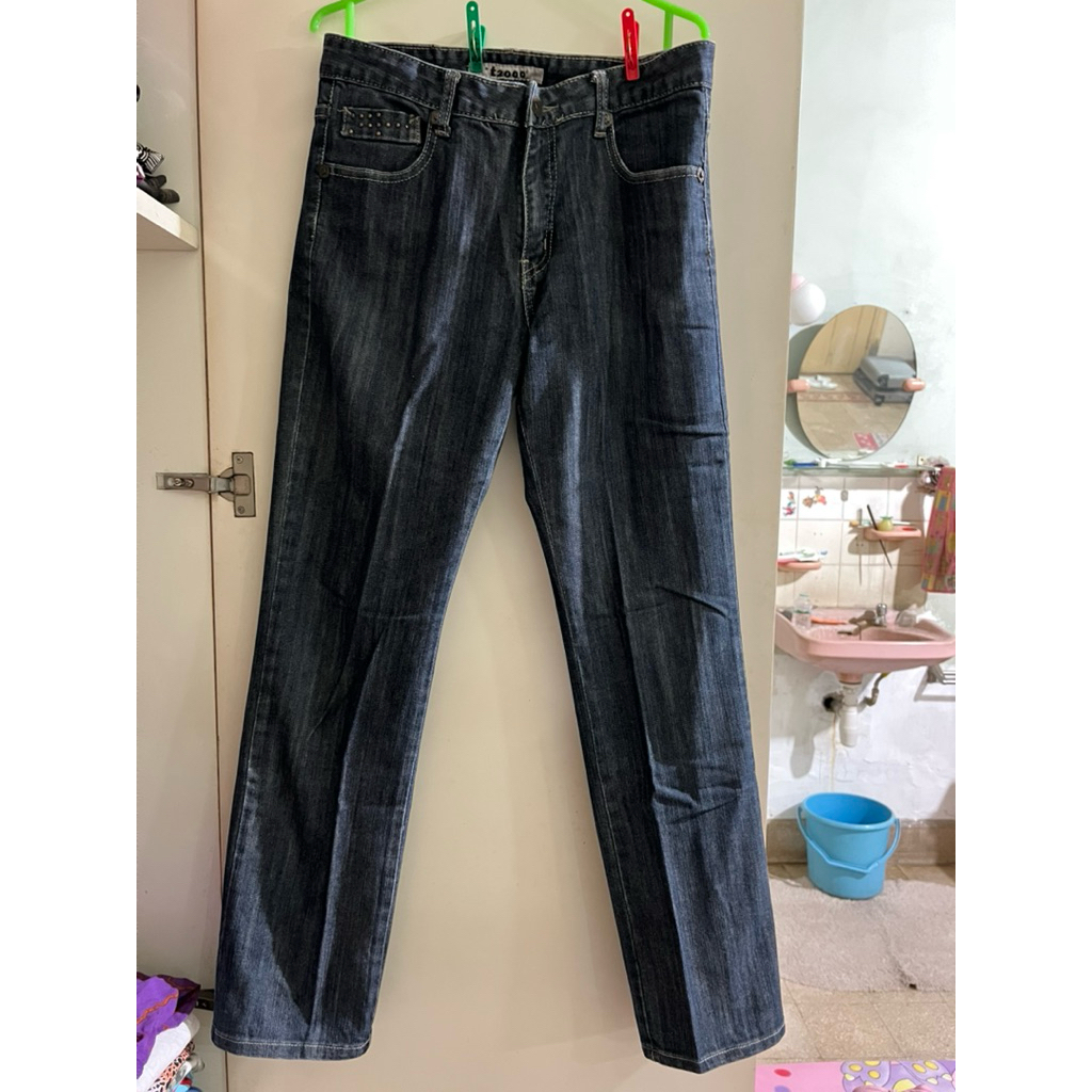 Celana Panjang Jeans Wanita Merk T2000 Hitam