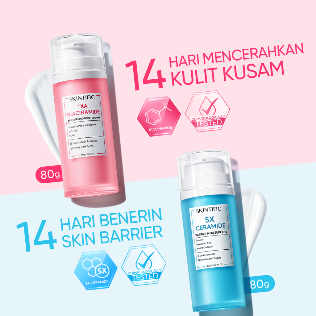 SKINTIFIC - Barrier Repair & Brightening Moisturizer Gel Set Big Size - Krim Wajah Semua Jenis Kulit