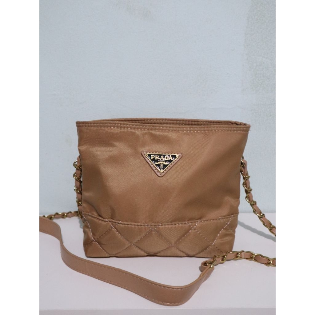 [PRELOVED] Prada Milano Tessuto Quilted Nylon Chain Vintage Shoulder Bag Tas Selempang Wanita