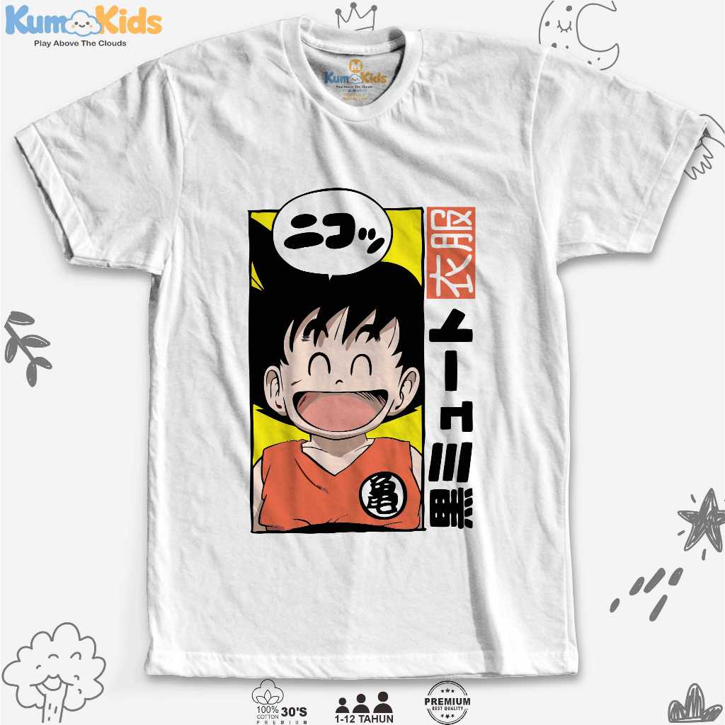 Kaos Dragon Ball Gambar Kartun Baju Anak Son Goku Laki Perempuan Kain Katun Combed Lembut Tebal Tida